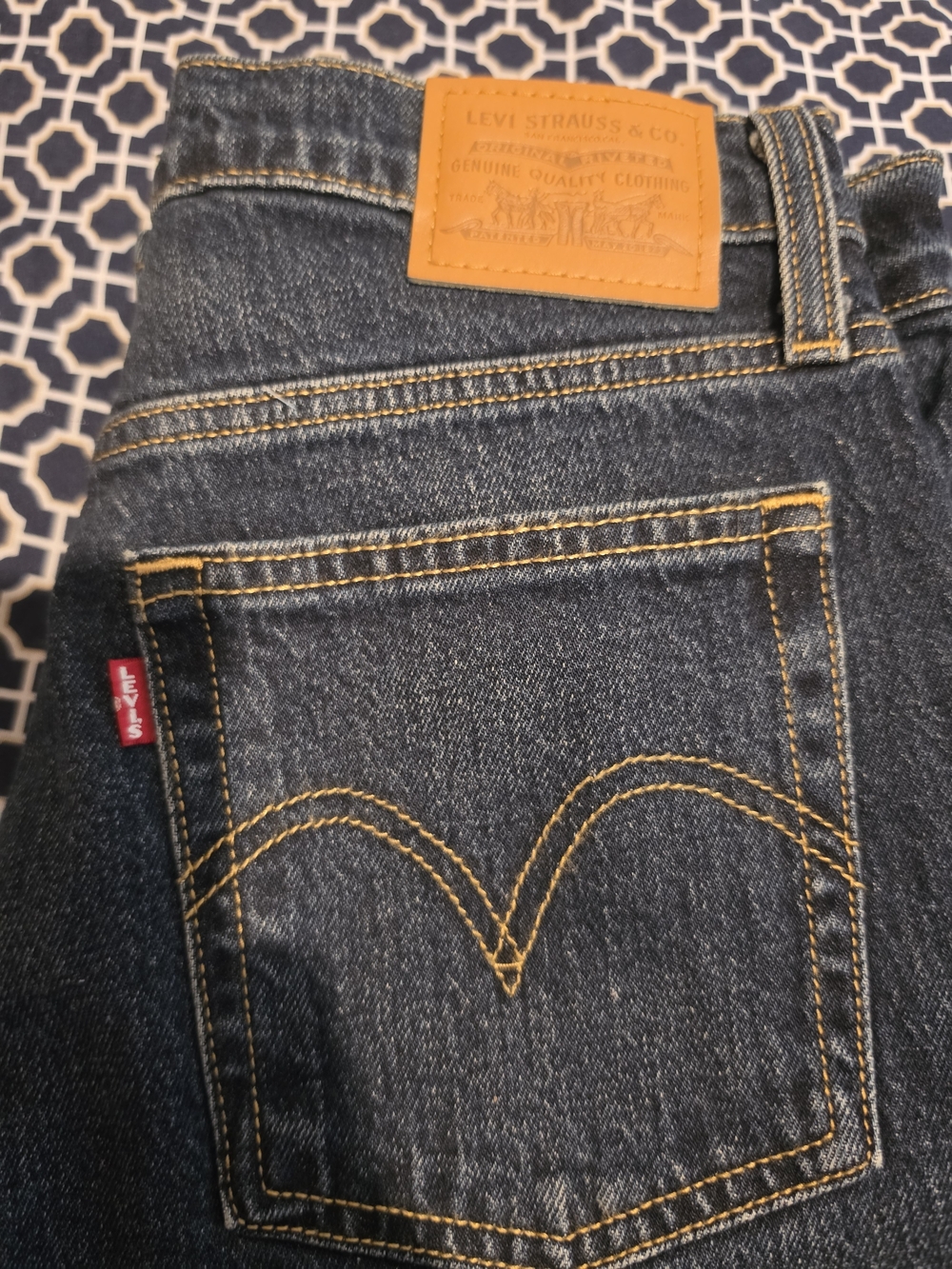 Levi's Dark Blue Denim Jeans with Contrast Stitching